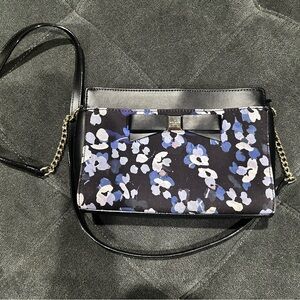 Kate Spade Black and Blue Floral Crossbody Bag